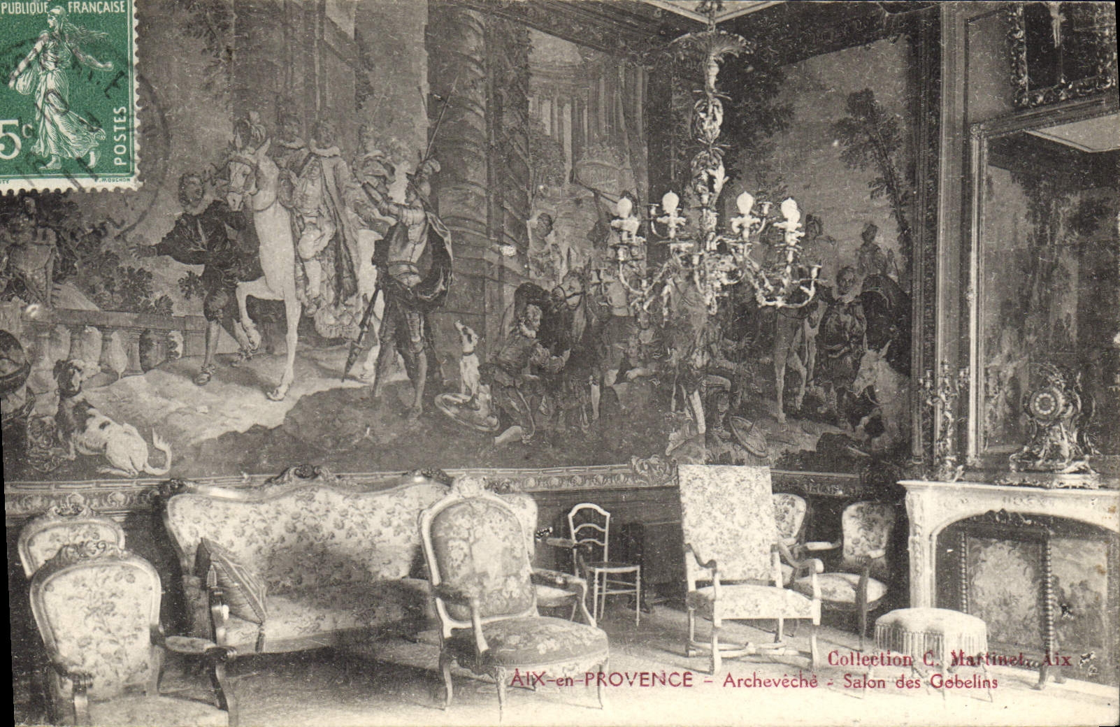 CPA Aix en Provence Archeveche Salon des Gobelins 