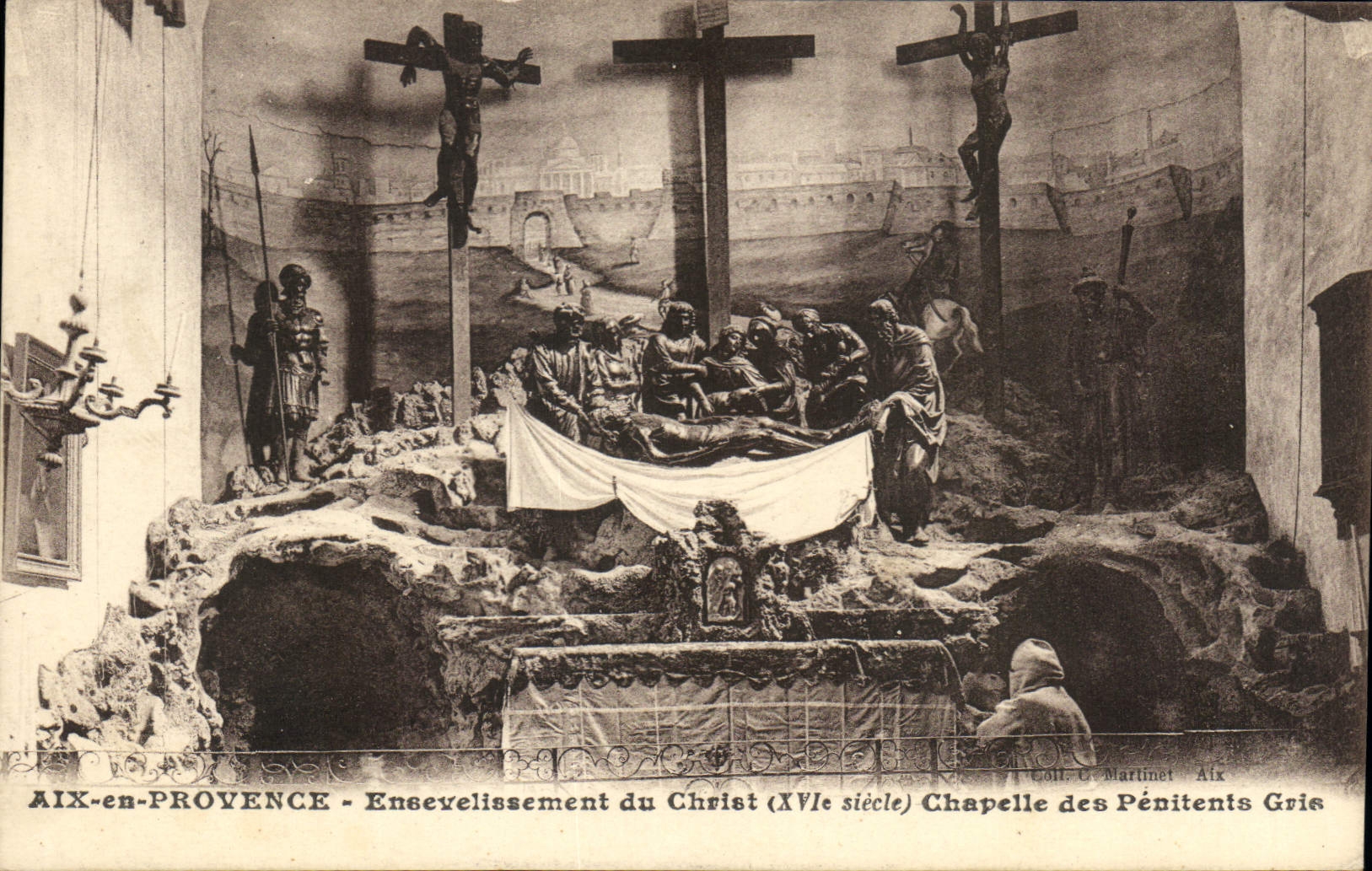 CPA Aix en Provence Ensevelissement du Christ XVI siecle Chapelle des Penitents Gris 