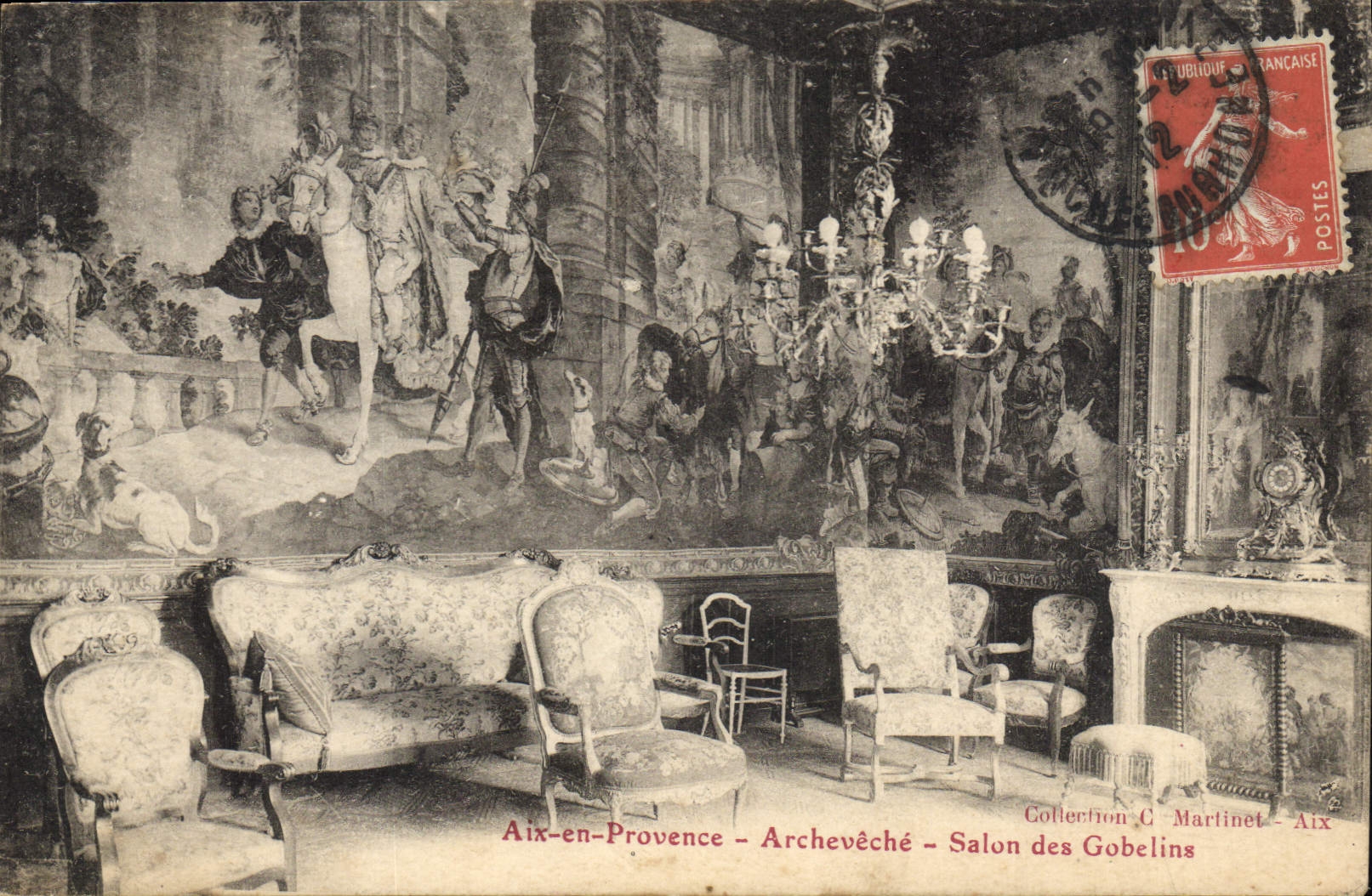 CPA Aix en Provence Archeveche Salon des Gobelins 