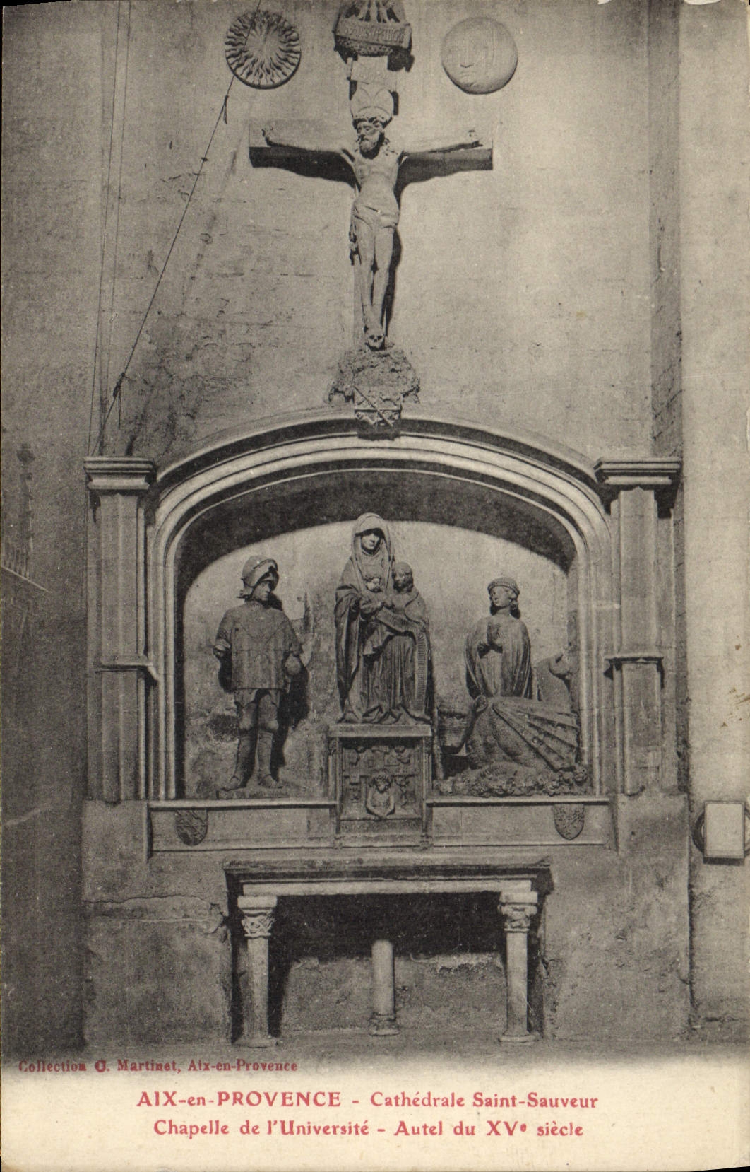 CPA Aix en Provence Cathedrale Saint Sauveur Chapelle de l'Universite Autel du XV siecle 