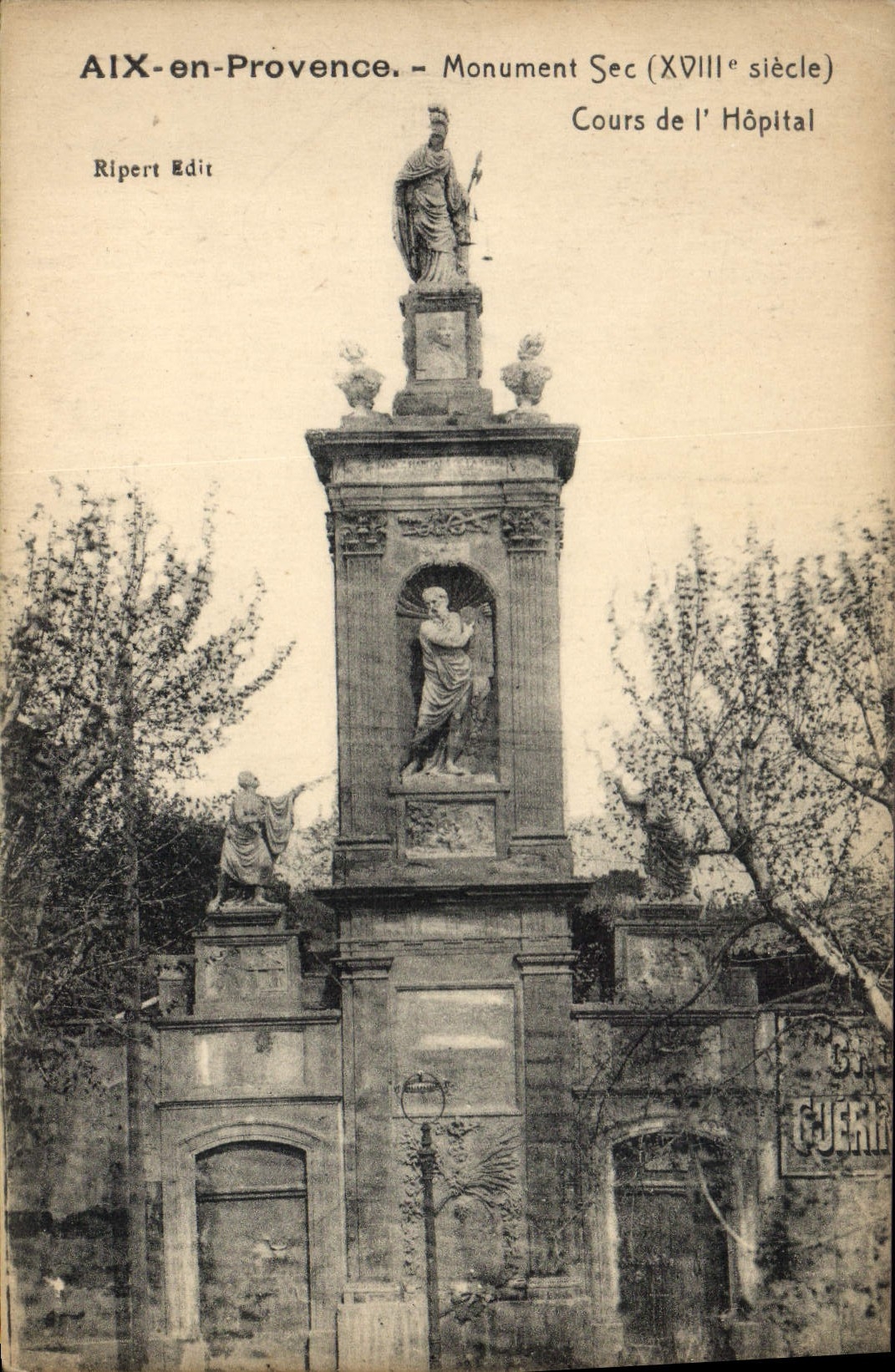CPA Aix en Provence Monument Sec XVIII siecle Cours de l'Hopital 