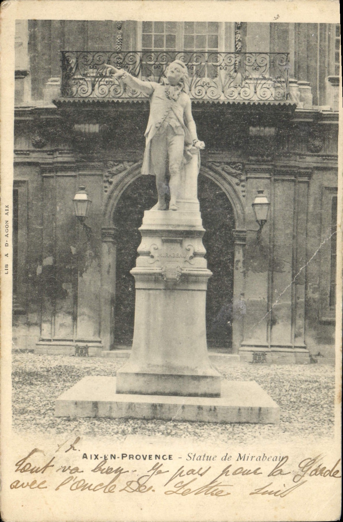 CPA Aix en Provence Statue de Mirabeau 