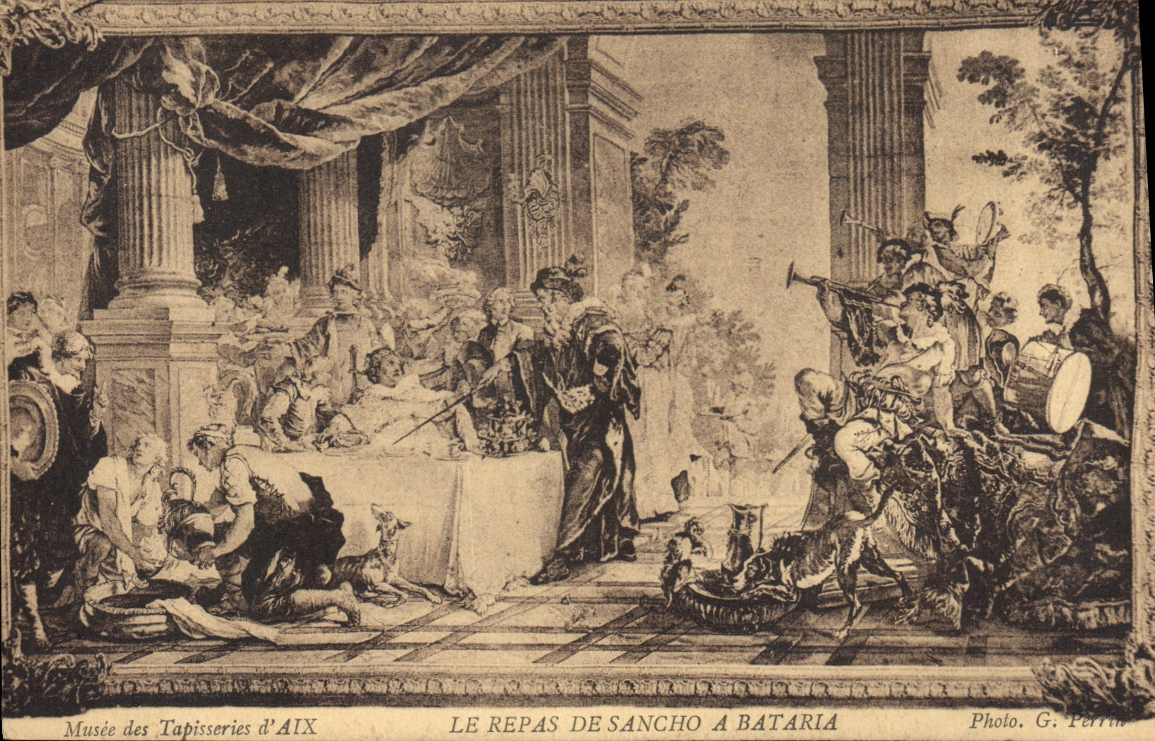 CPA Musee des Tapisseries d'Aix le Repas de Sancho a Bataria 