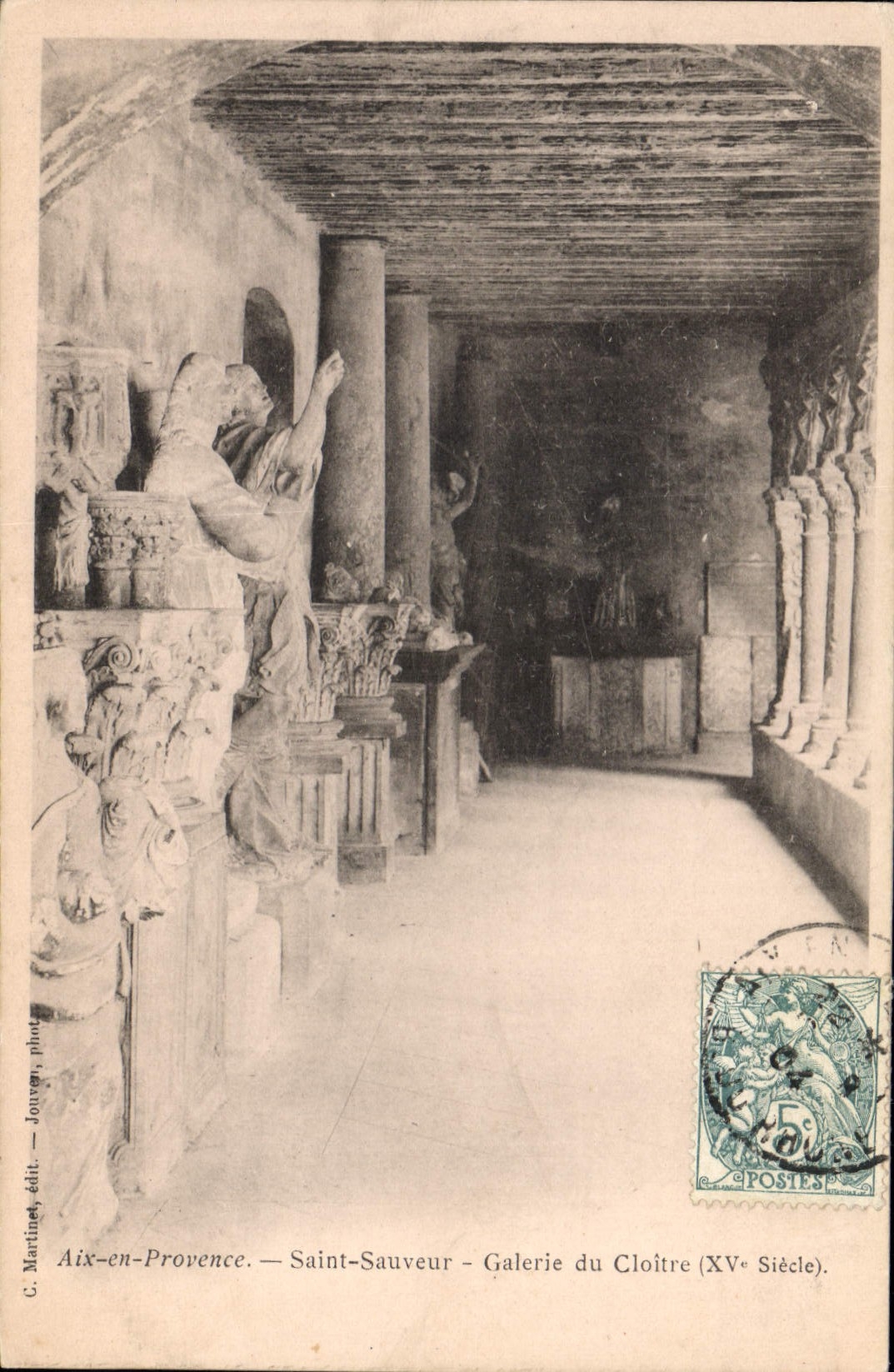 CPA Aix en Provence Saint Sauveur Galerie du Cloitre XV siecle 