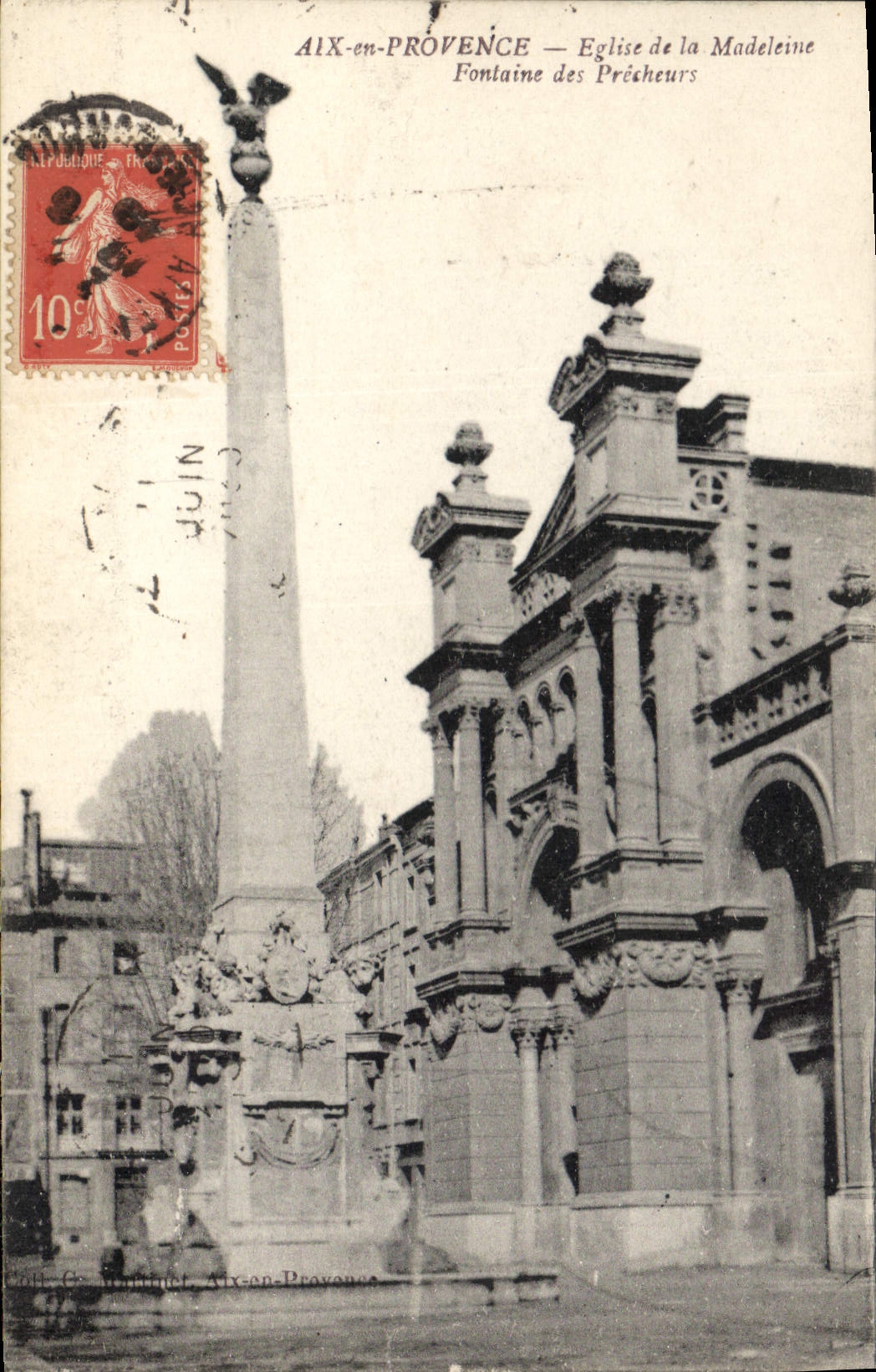 CPA Aix en Provence Eglise de la Madeleine Fontaine des Precheurs 