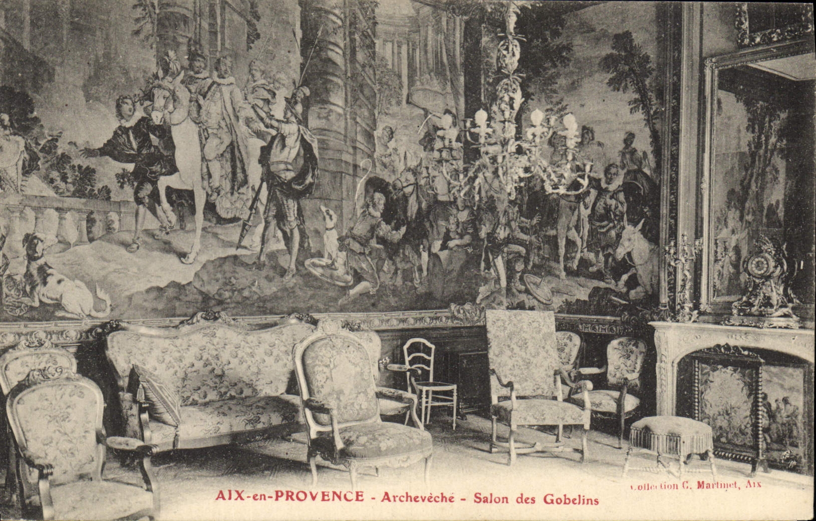 CPA Aix en Provence Archeveche Salon des Gobelins 
