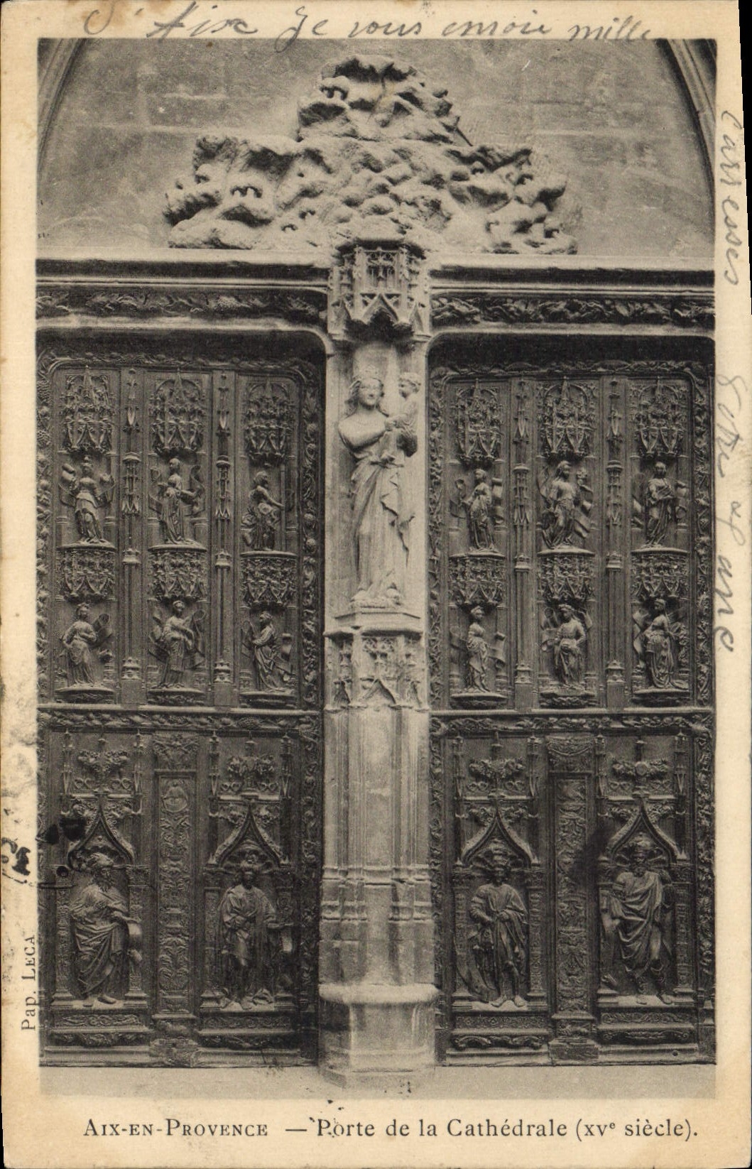 CPA Aix en Provence Porte de la cathedrale XV siecle 