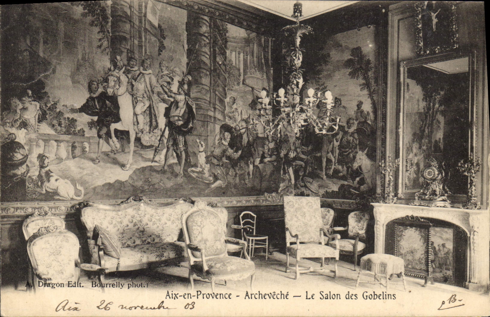 CPA Aix en Provence Archeveche le Salon des Gobelins 