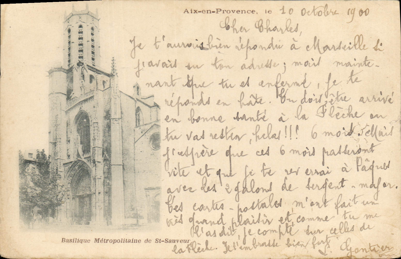 CPA Aix en Provence Basilique Metropolitaine de St Sauveur 