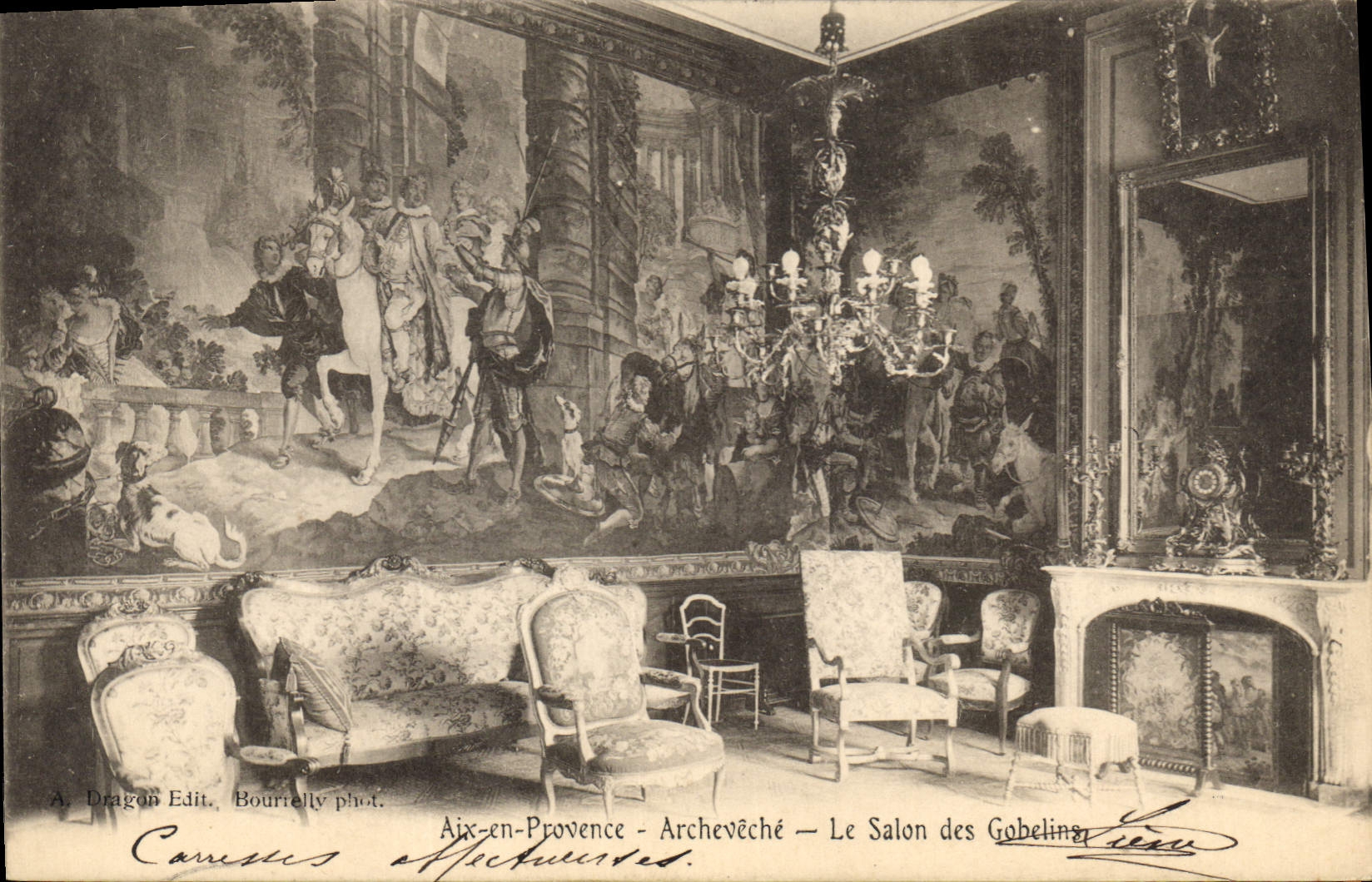 CPA Aix en Provence Archeveche le Salon des Gobelins 