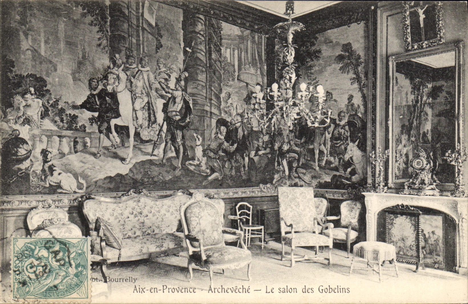 CPA Aix en Provence Archeveche le Salon des Gobelins 