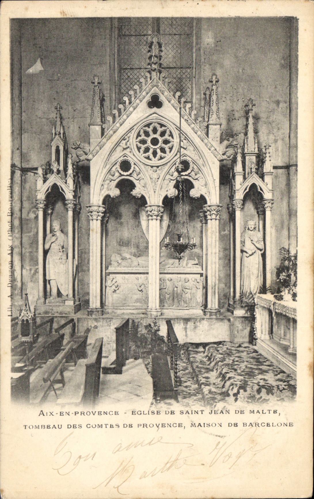 CPA Aix en Provence Eglise de Saint Jean de Malte Tombeau des Comtes de Provence Maison de Barcelone