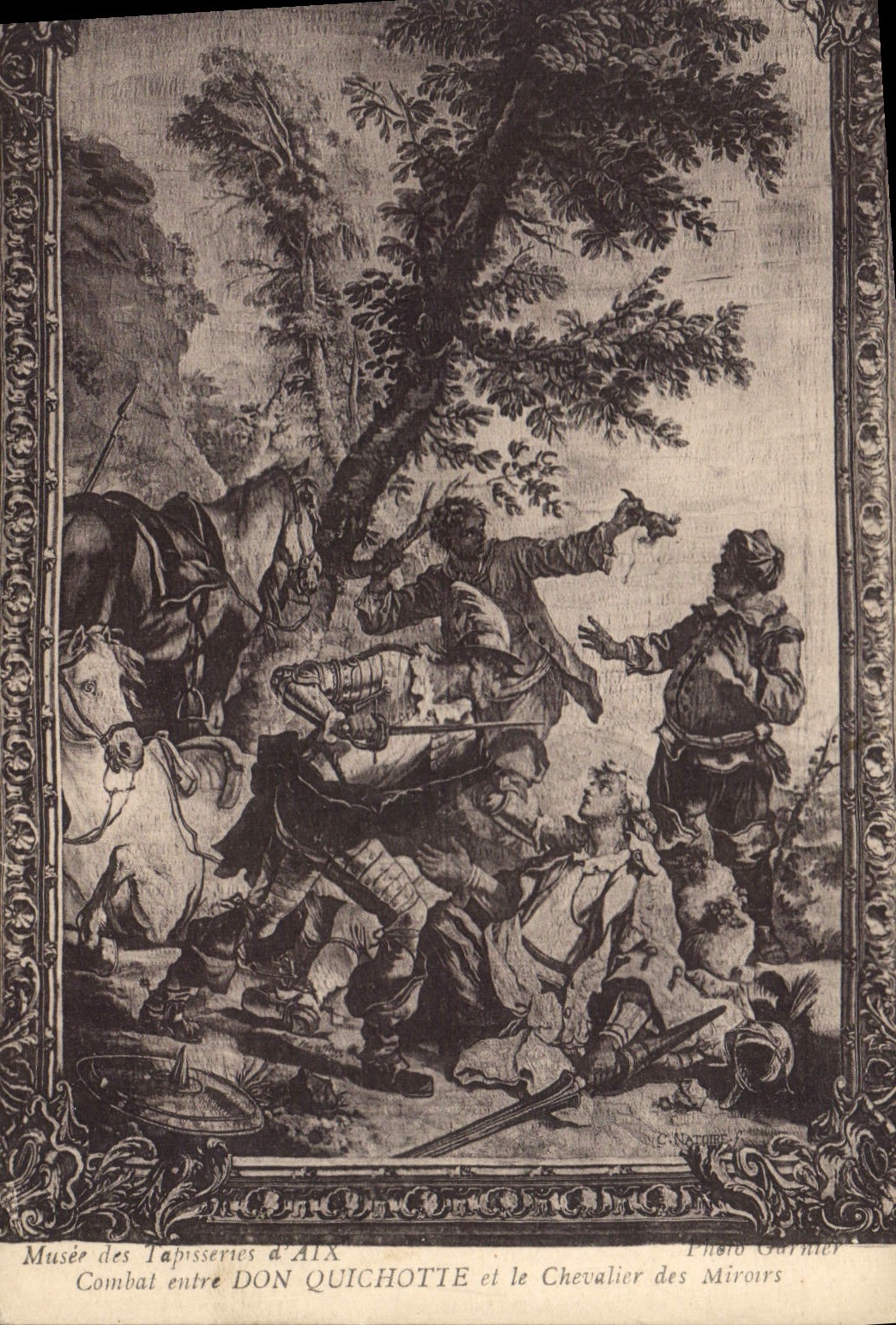 CPA Musee des tapisseries d'Aix Combat entre Don Quichotte et le Chevalier des Miroirs 