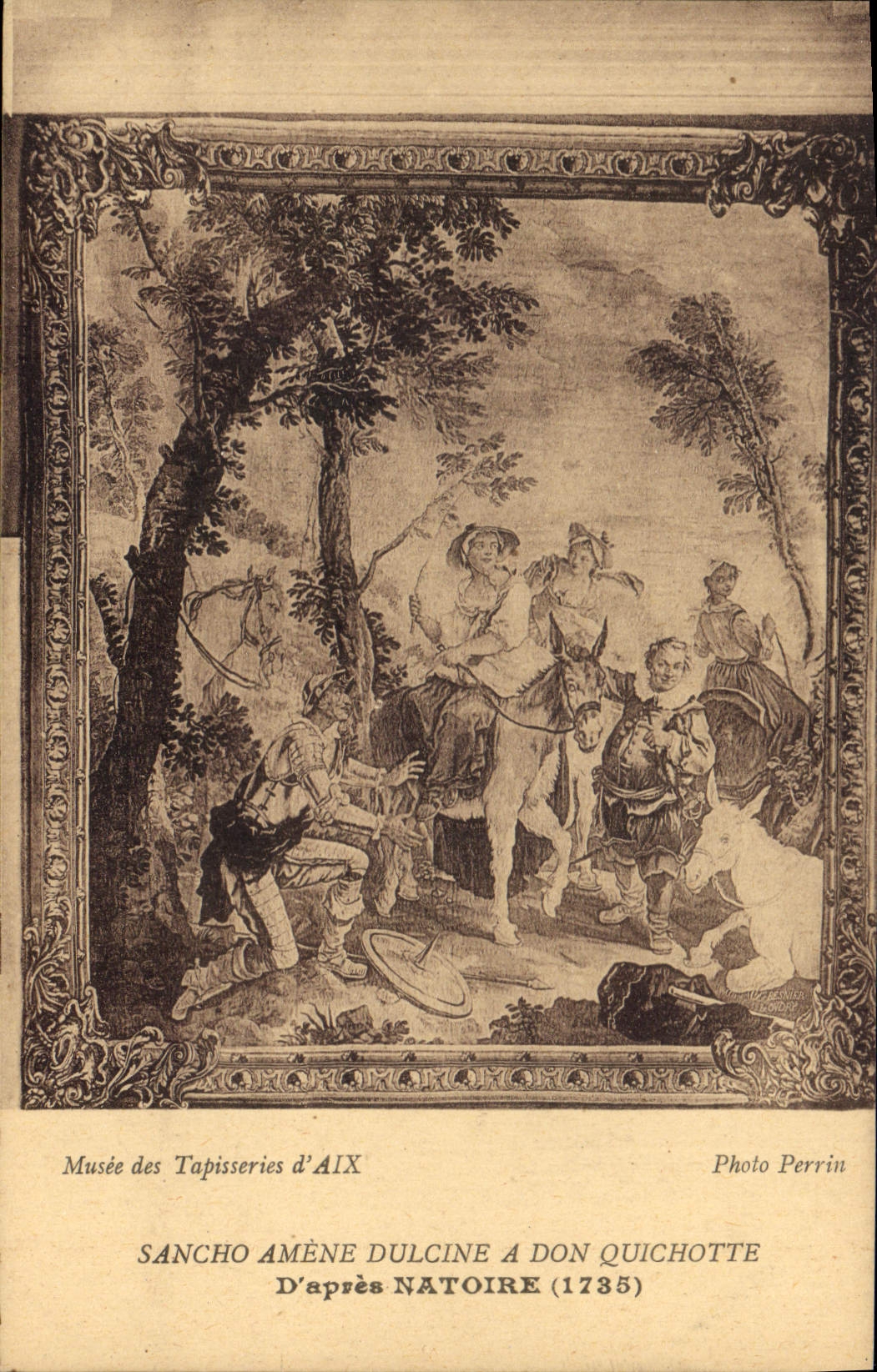 CPA Musee des Tapisseries d'Aix Sancho Amene Dulcine a Don Quichotte d'apres natoire 1735 