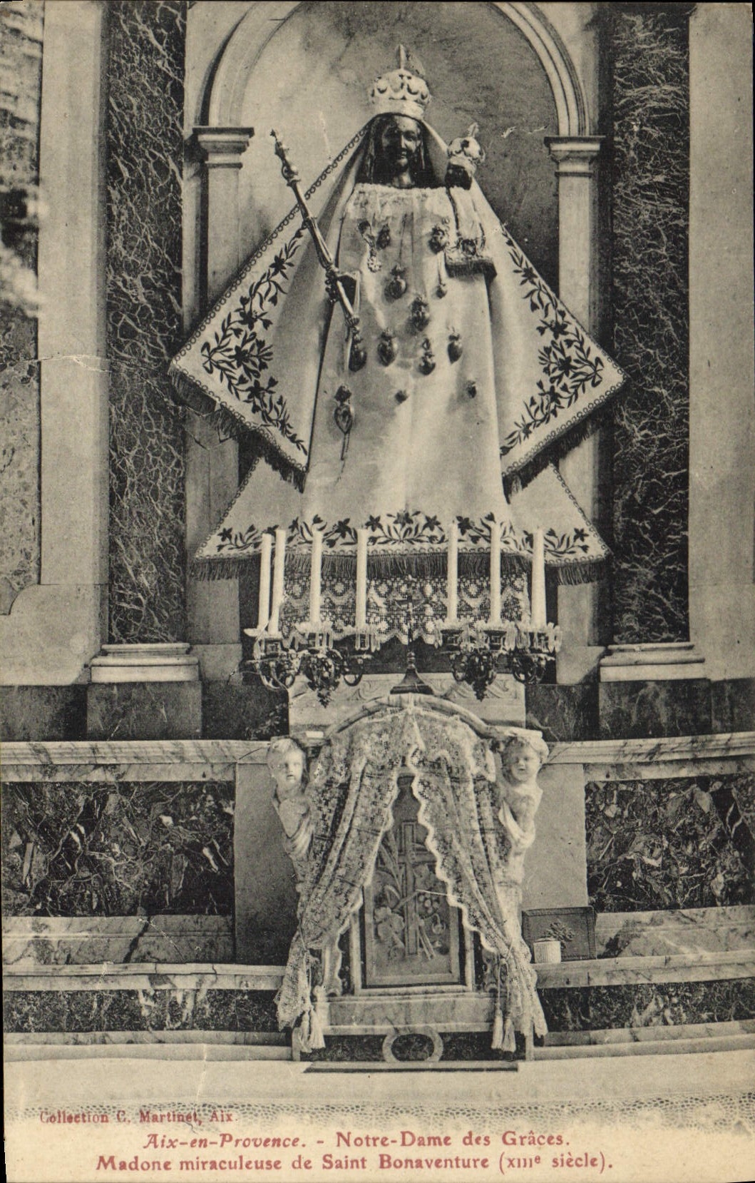 CPA Aix en Provence Notre Dame des Graces Madone Miraculeuse de Saint Bonaventure XIII siecle 