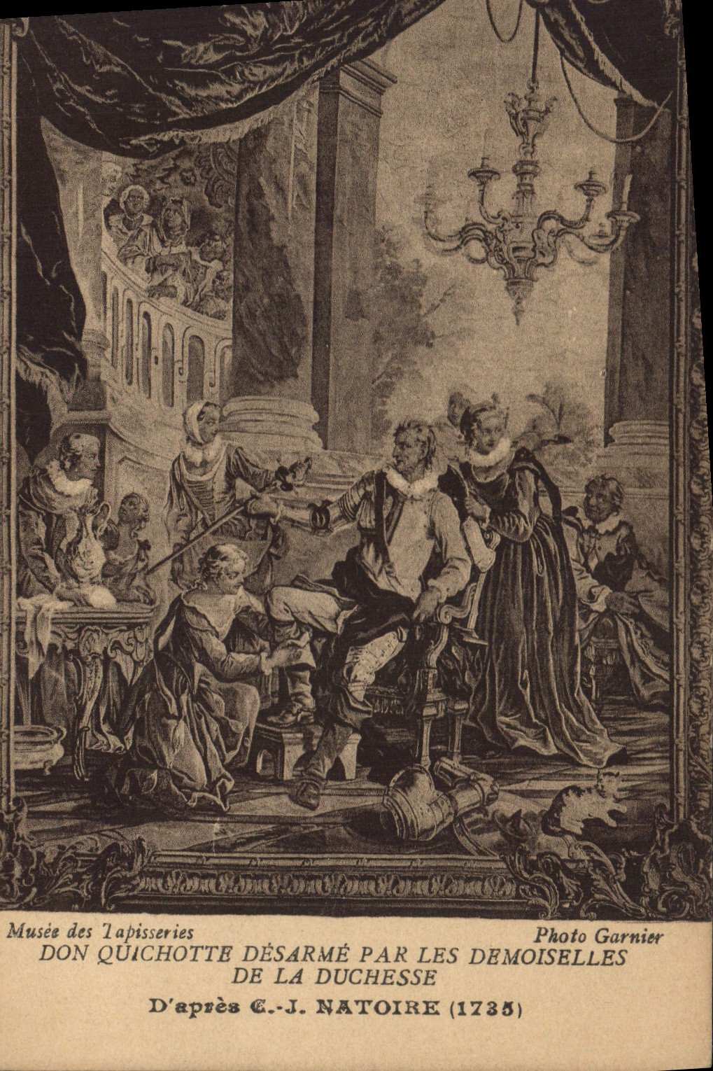 CPA Musee des Tapisseries Don Quichotte Desarme par les Demoiselles de la Duchesse d'apres C J Natoi