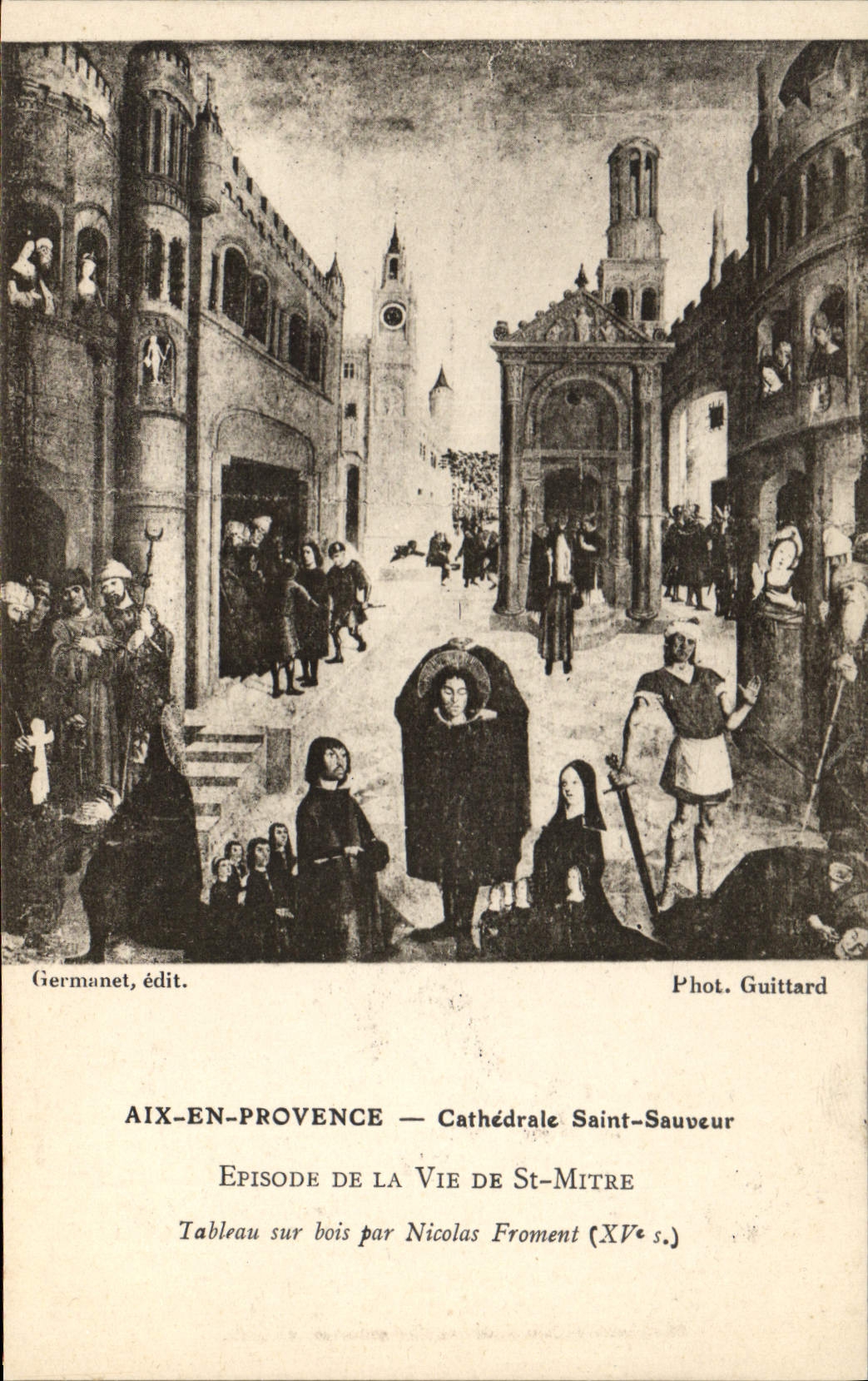 CPA Aix en Provence Cathedrale Saint Sauveur Episode de la Vie de St Maitre Tableau sur bois par Nic