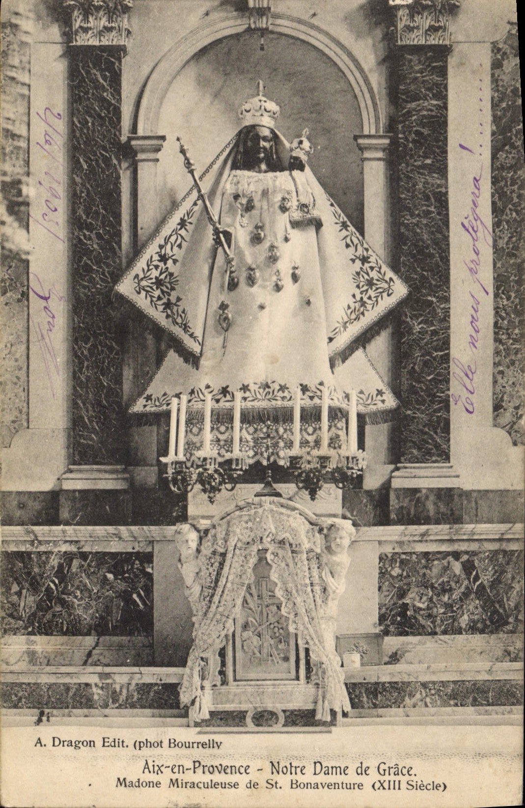 CPA Aix en Provence Notre Dame de Grace Madone Miraculeuse de St Bonaventure XIII siecle 