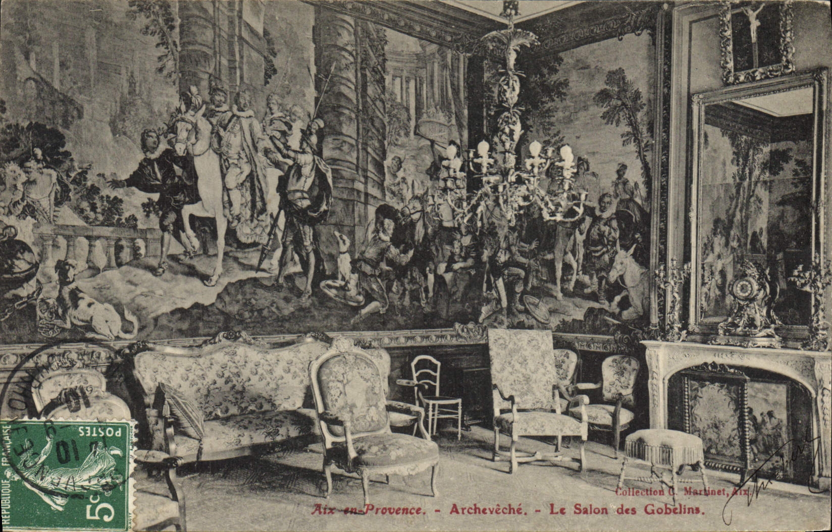 CPA Aix en Provence Archeveche le salon des Gobelins 