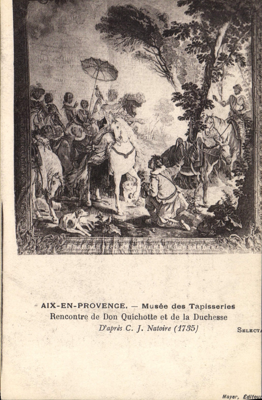 CPA Aix en Provence Musee des Tapisseries Rencontre de Don Quichotte et de la Duchesse d'apres C J N
