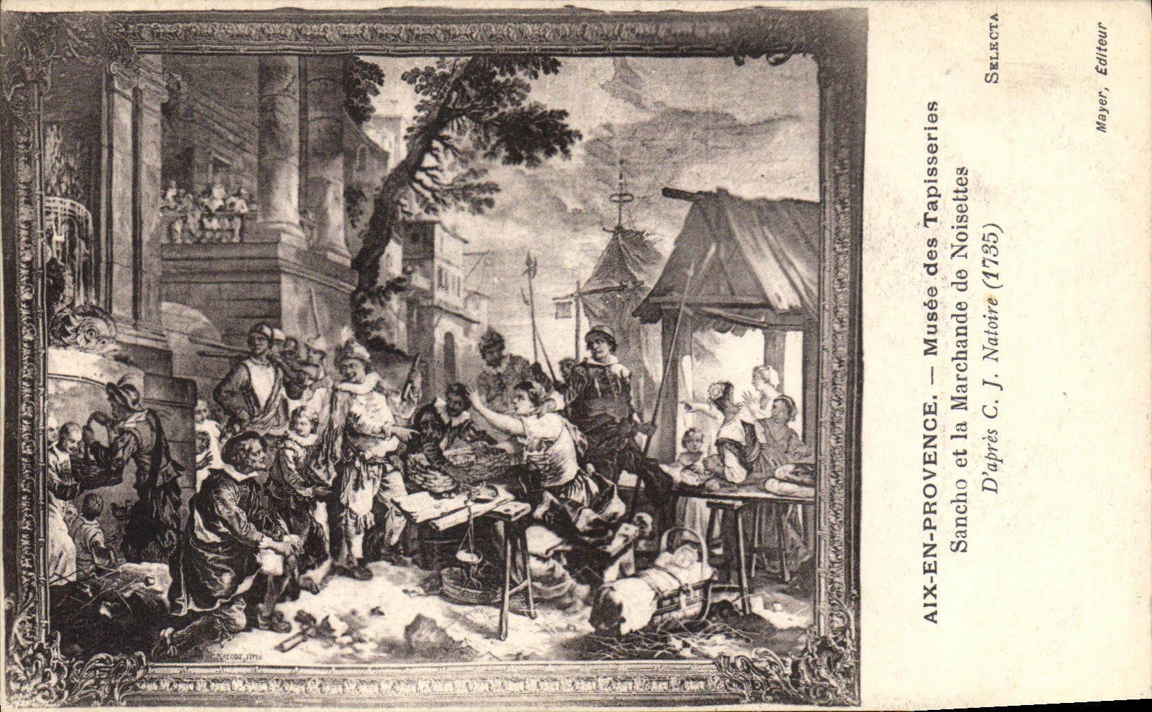 CPA Aix en Provence Musee des tapisseries Sancho et la Marchande de Noisettes d'apres C J Natoire 17