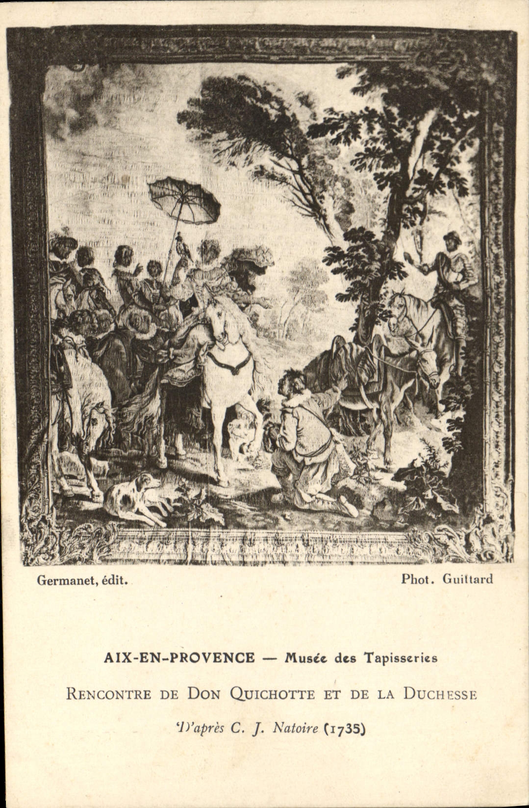 CPA Aix en Provence Musee des Tapisseries Rencontre de Don Quichotte et de la duchesse d'apres C J N
