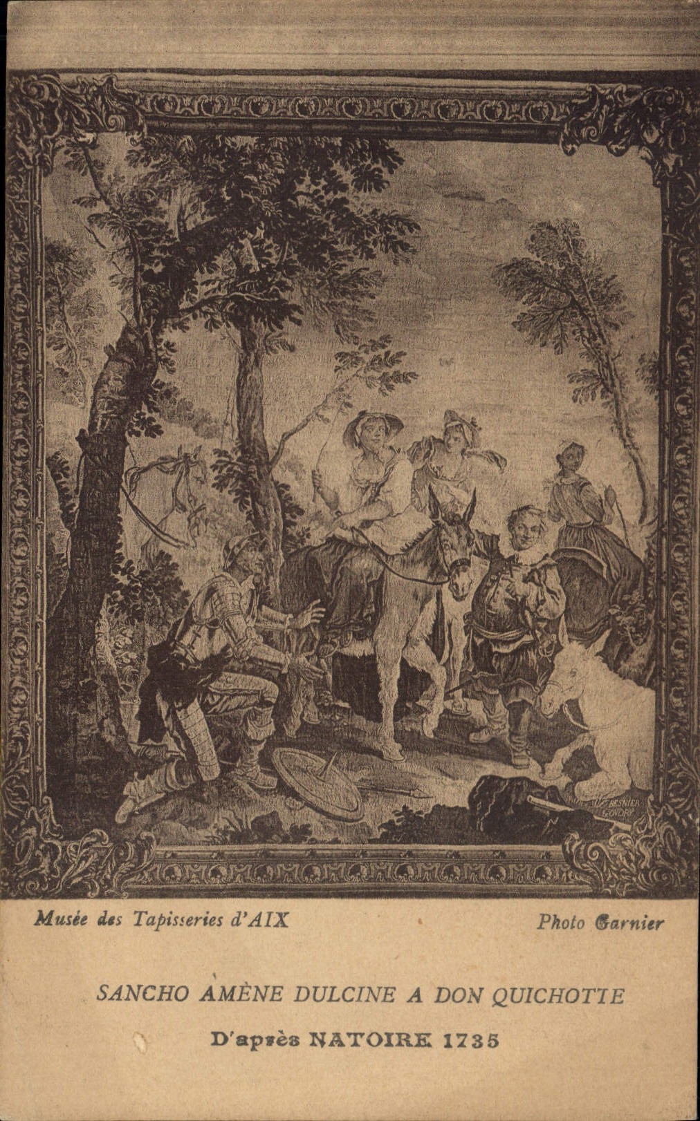 CPA Musee des Tapisseries d'Aix Sancho Amene Dulcine a Don Quichotte d'Apres Natoire 1735 