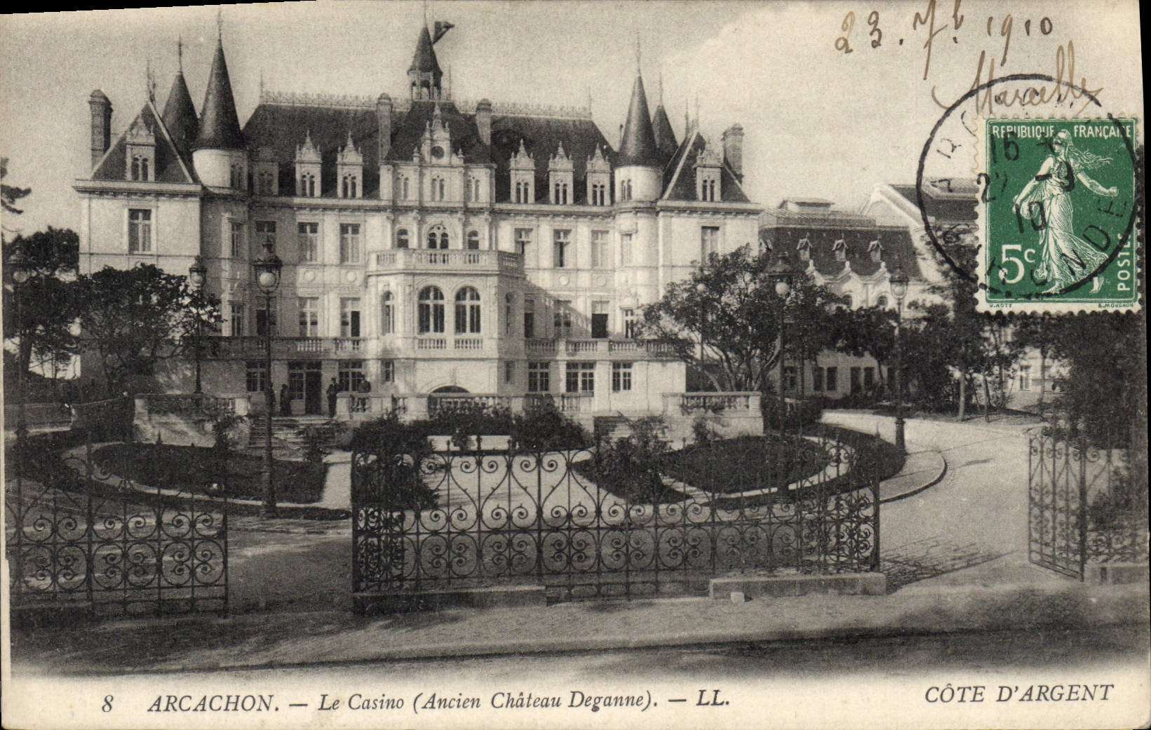 CPA Arcachon le Casino Ancien Chateau Deganne
