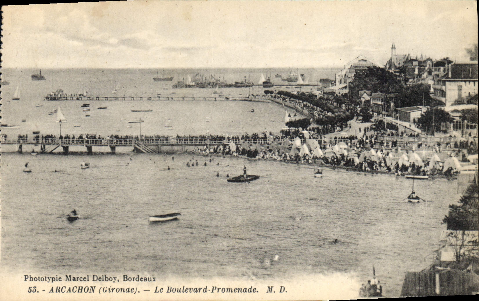 CPA Arcachon Gironde le Boulevard Promenade 