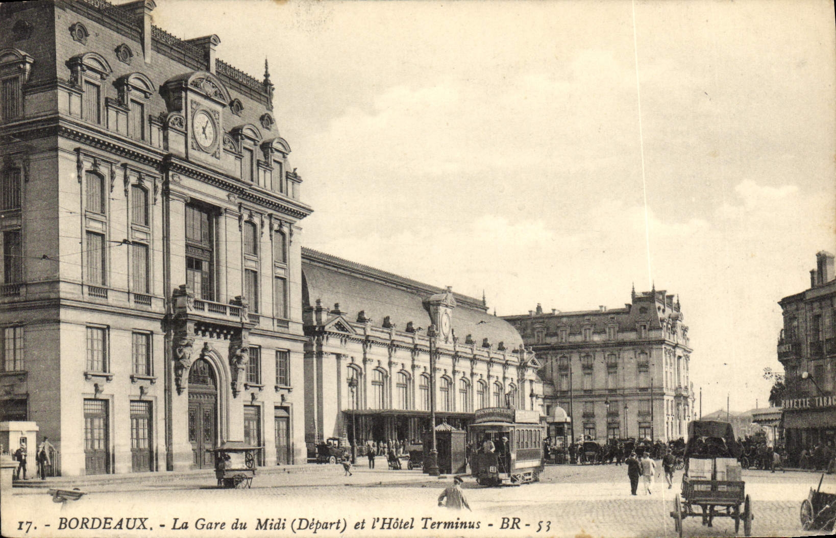 CPA Bordeaux la Gare du Midi Depart et l'hotel Terminus