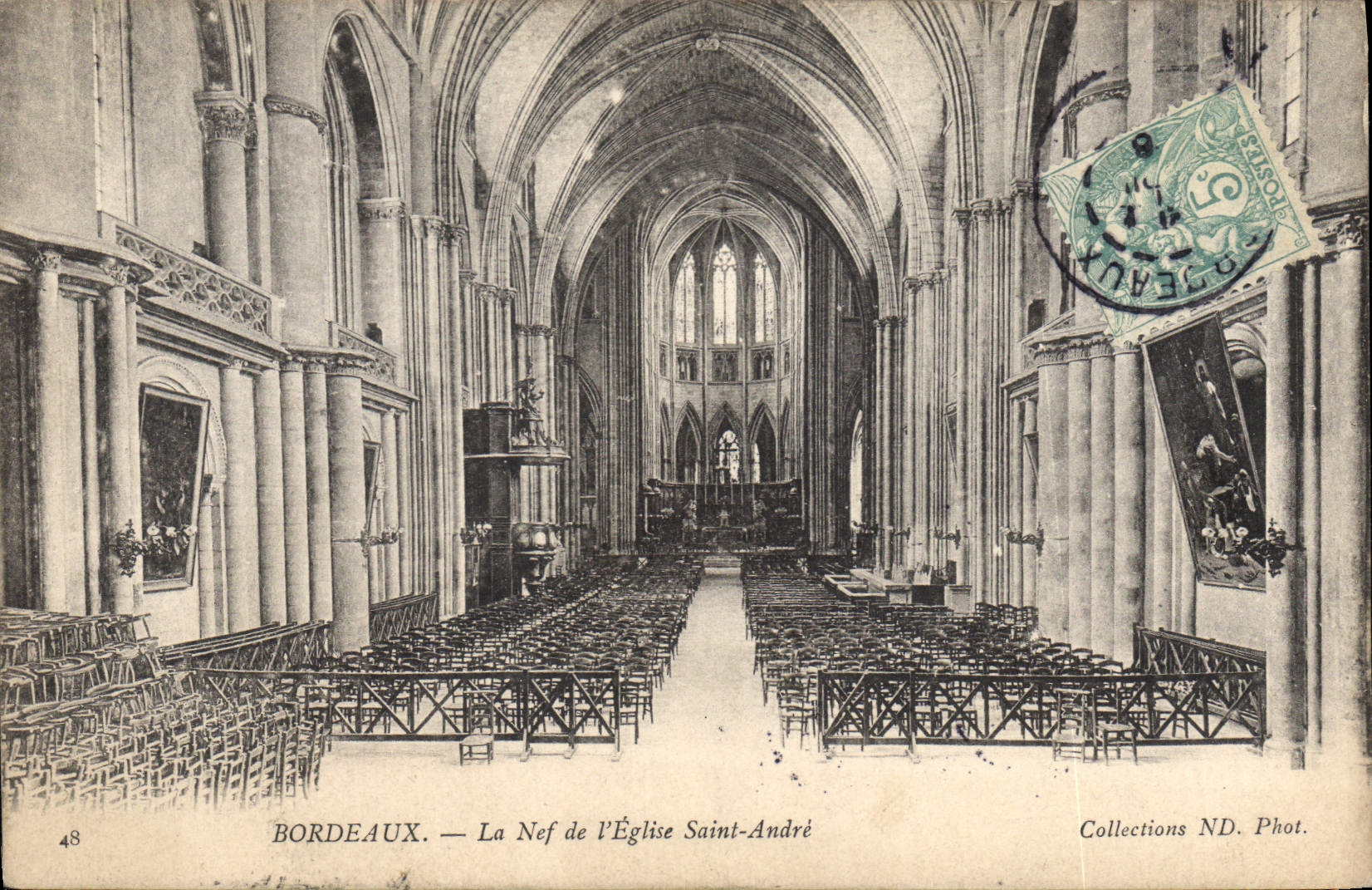 CPA Bordeaux la Nef de l'eglise Saint Andre 