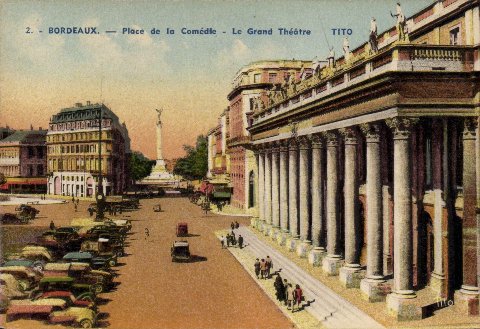 CPA Bordeaux place de la Comedie le Grand Theatre 