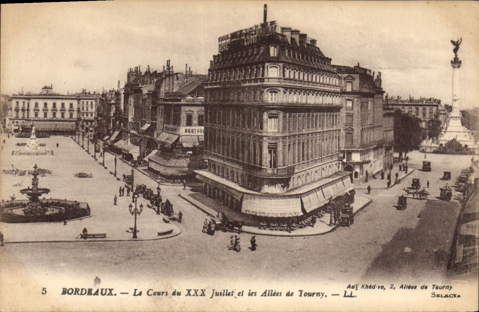CPA Bordeaux la cours du XXX Juillet et les Allees de Tourny 