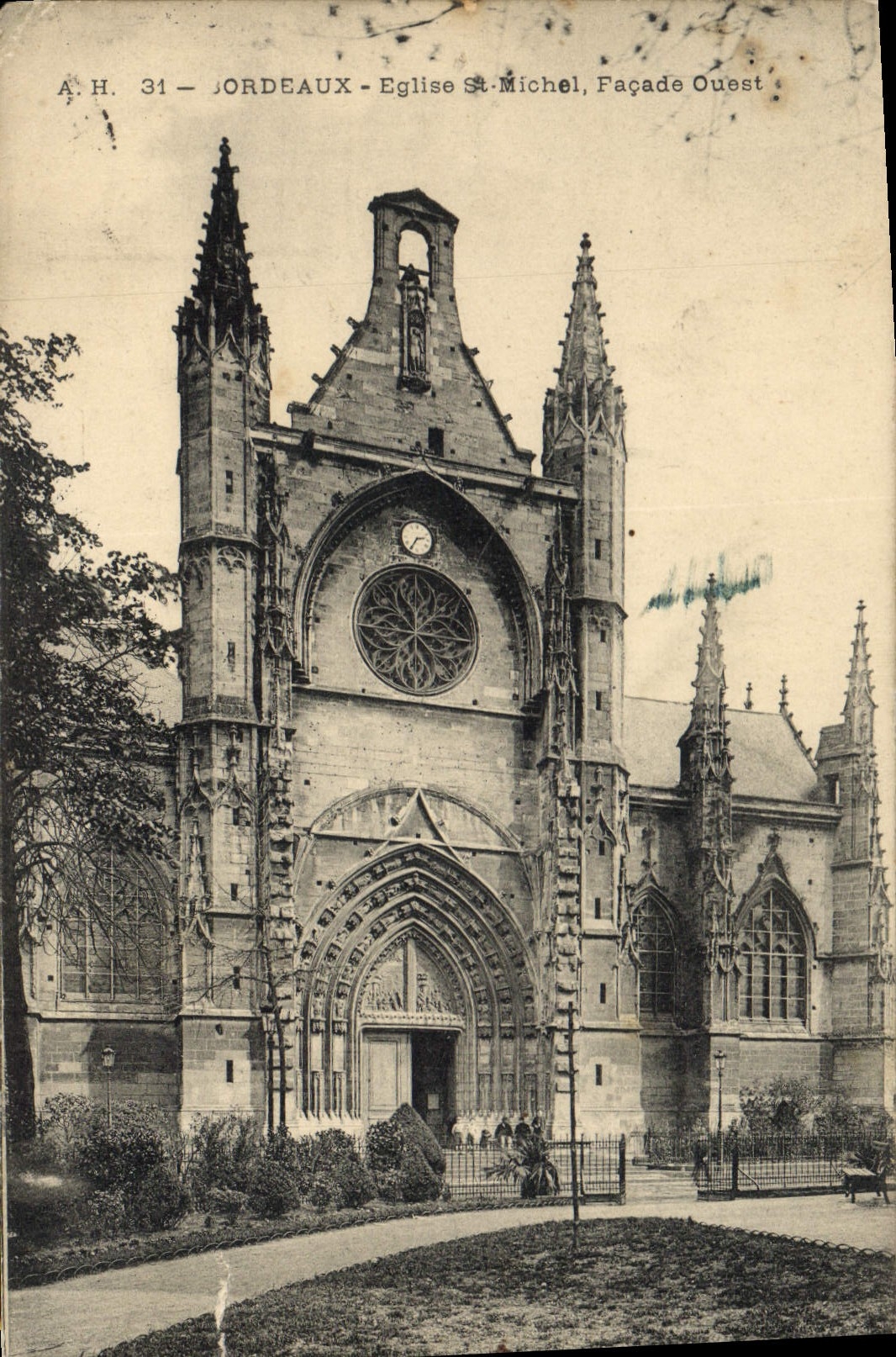 CPA Bordeaux Eglise St Michel facade Ouest 