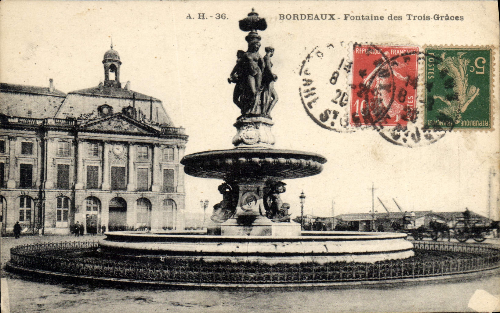 CPA Bordeaux Fontaine des Trois Graces 