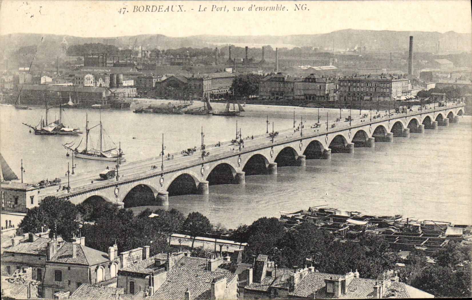 CPA Bordeaux le Port vue d'ensemble 