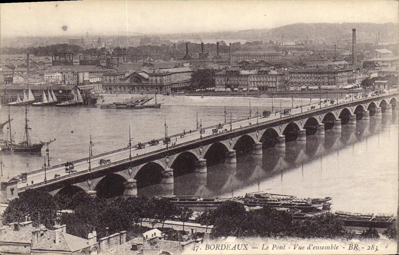CPA Bordeaux le Pont vue d'ensemble 