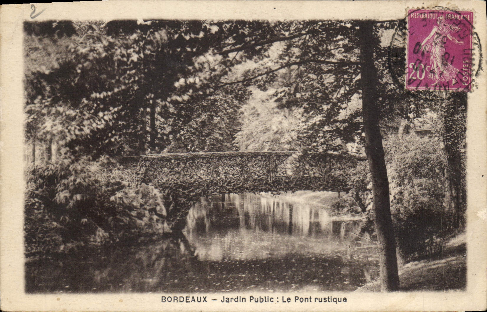 CPA Bordeaux Jardin Public le Pont Rustique 