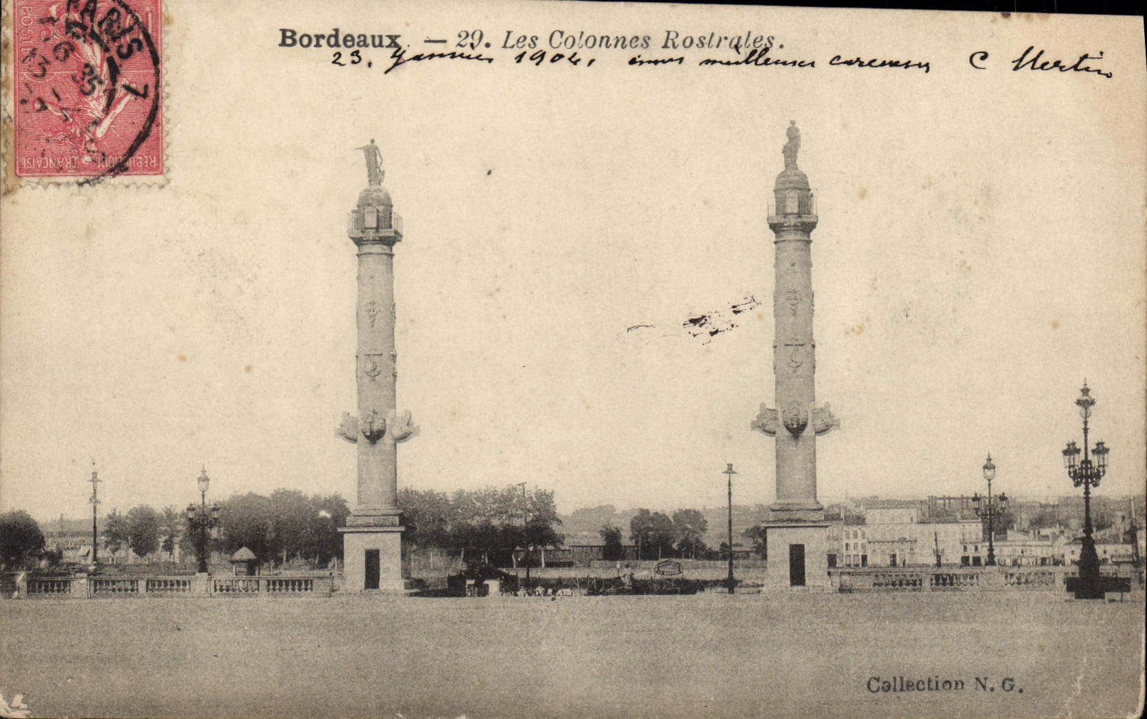 CPA Bordeaux les Colonnes Rostrales 