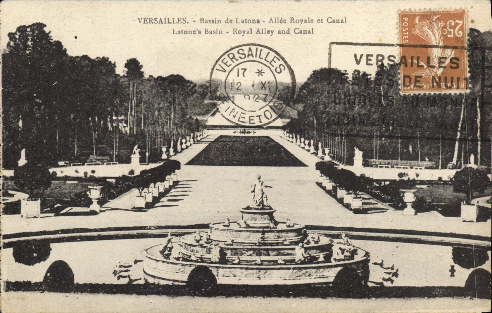 CPA Versailles Bassin de Latone Allee Royals et Canal