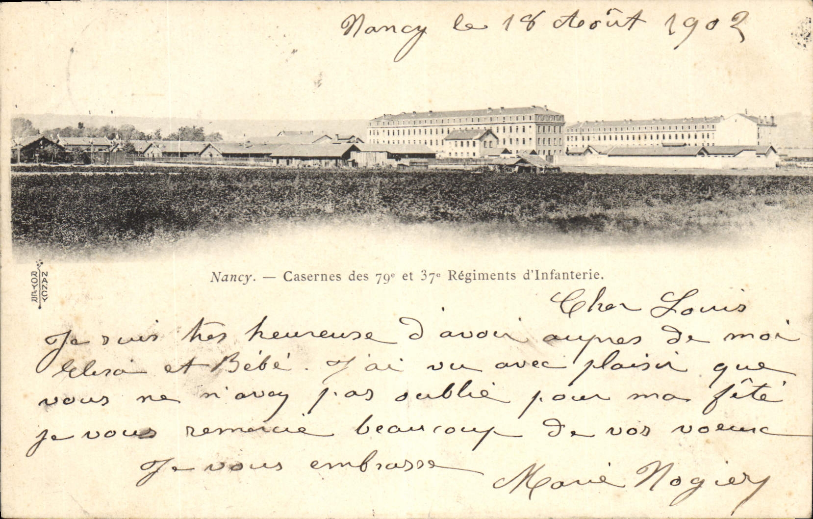 CPA Nancy Casernes 79eme et 37eme Regiments d'Infanterie Militaria