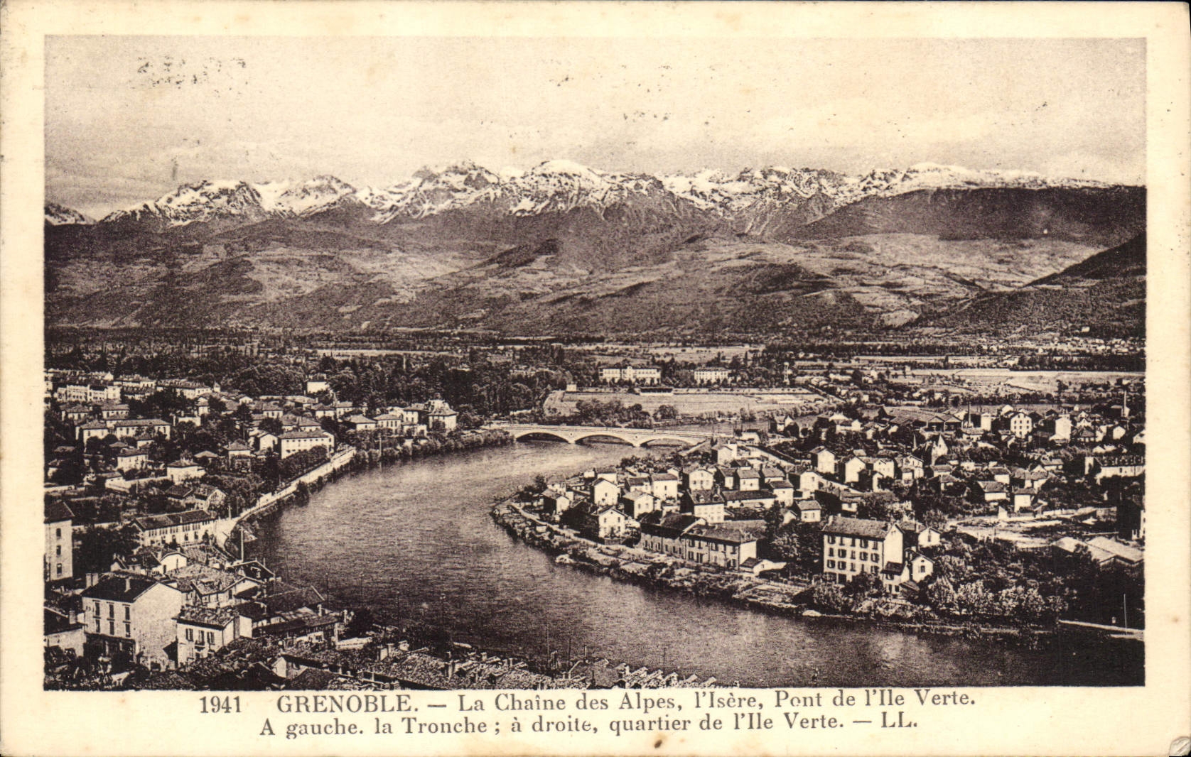 CPA Grenoble La Chaine des Alpes l'Isere Pont de l'Ile Verte 
