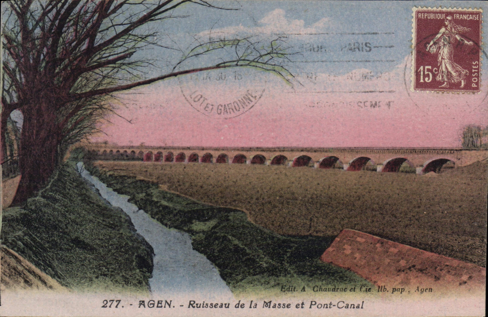 CPA Agen Ruisseau de la Masse et Pont Canal