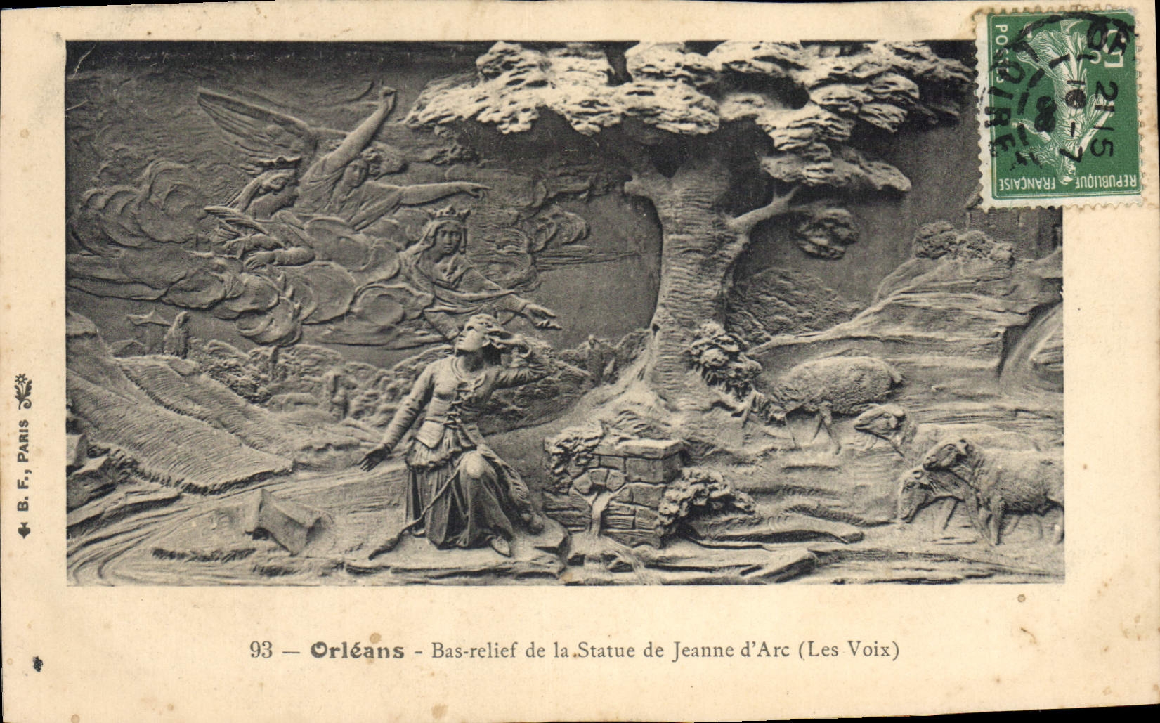 CPA Orleans Bas relief de la Statue de Jeanne d'Arc 