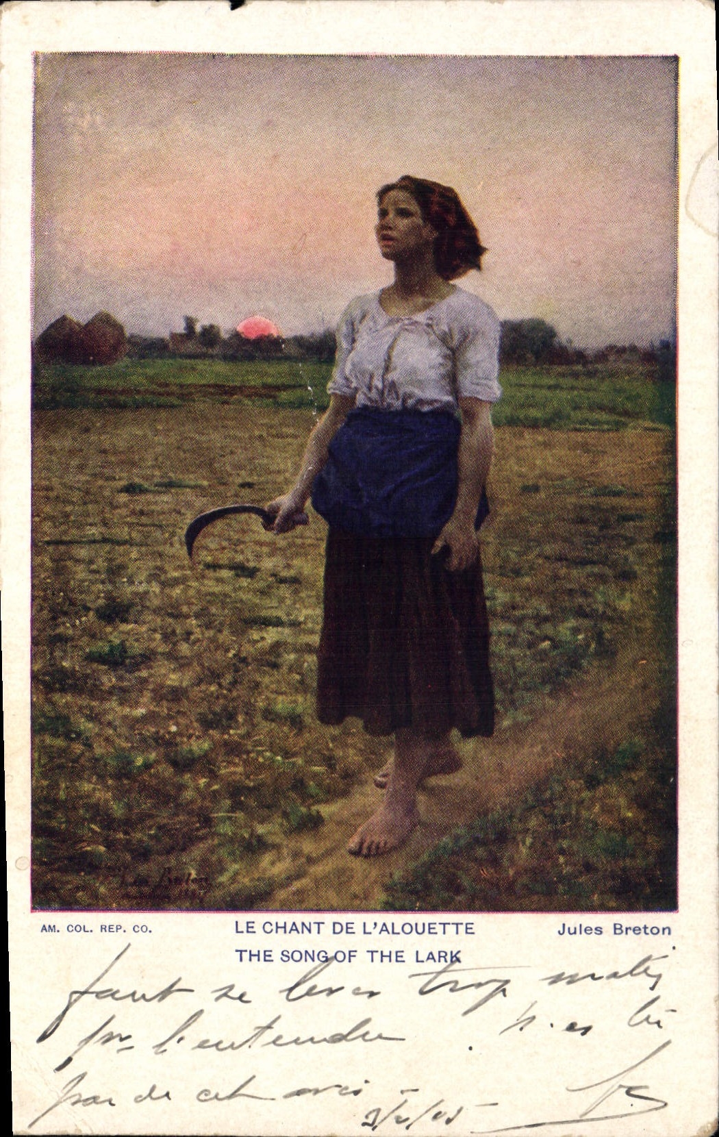 CPA Le Chant de l'alouette The song of the lark Jules Breton