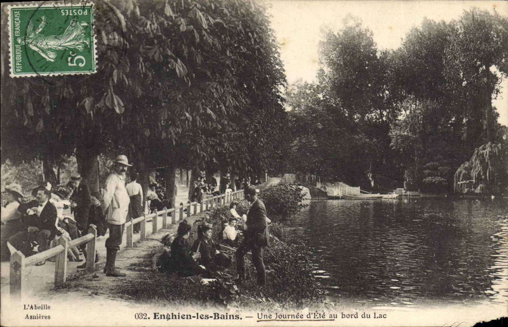CPA Enghien les Bains une Journee d'Ete au Bord du Lac 