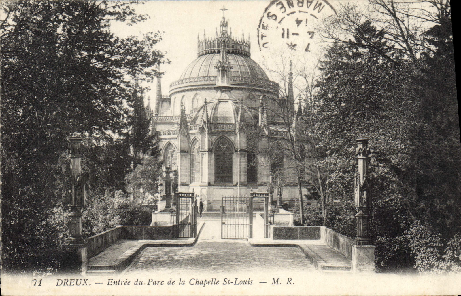 CPA Dreux Entree du Parc de la Chapelle St Louis