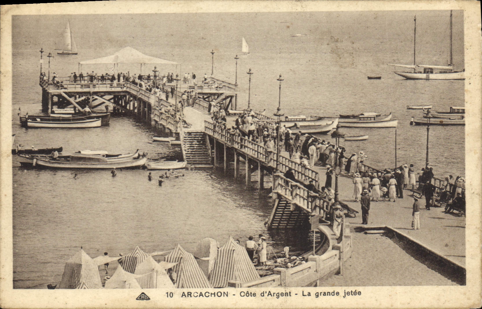 CPA Arcachon Cote d'argent La grande jetee 