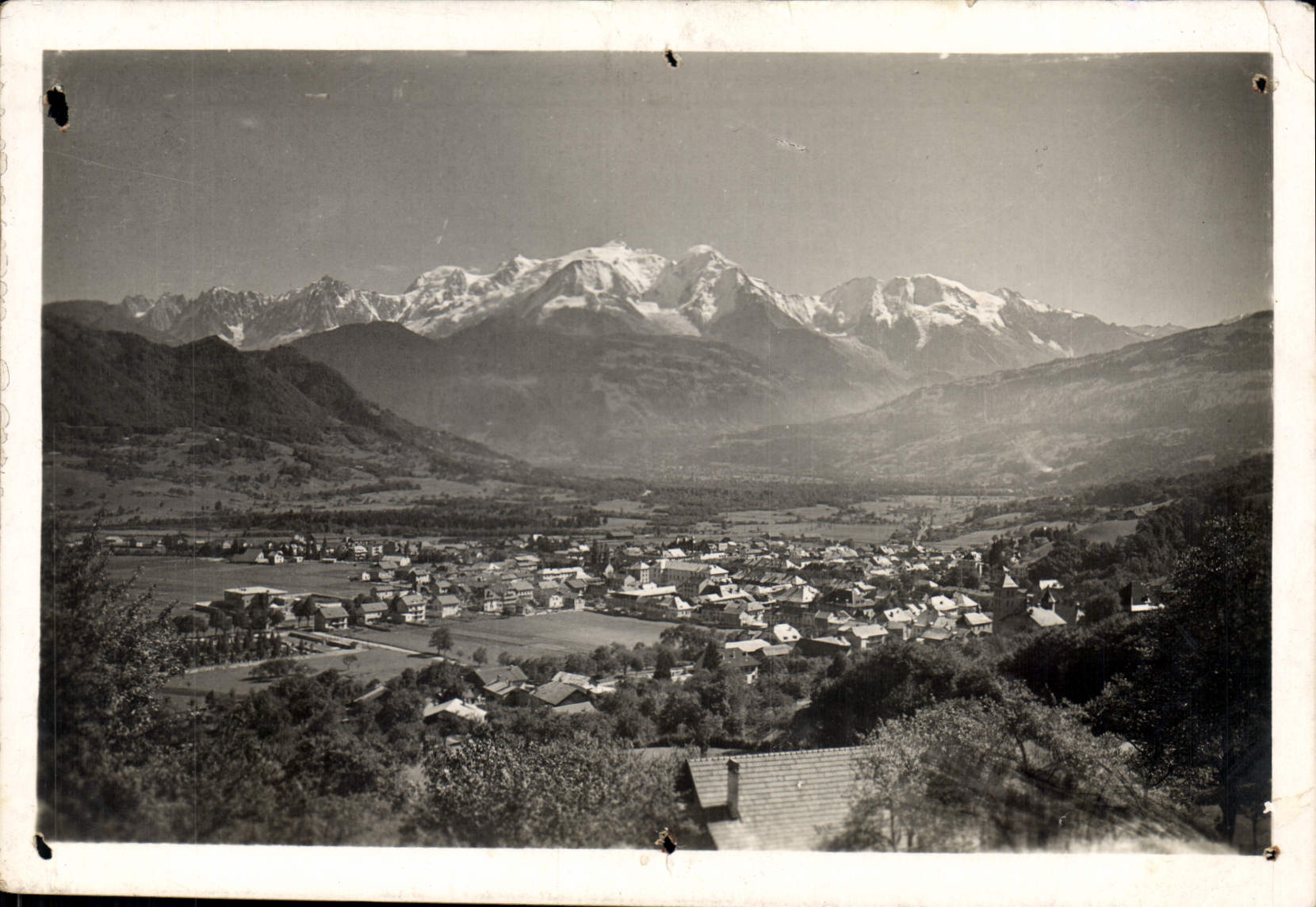 CPA Sallanches hte Savoie vue generale et le Mont Blanc 