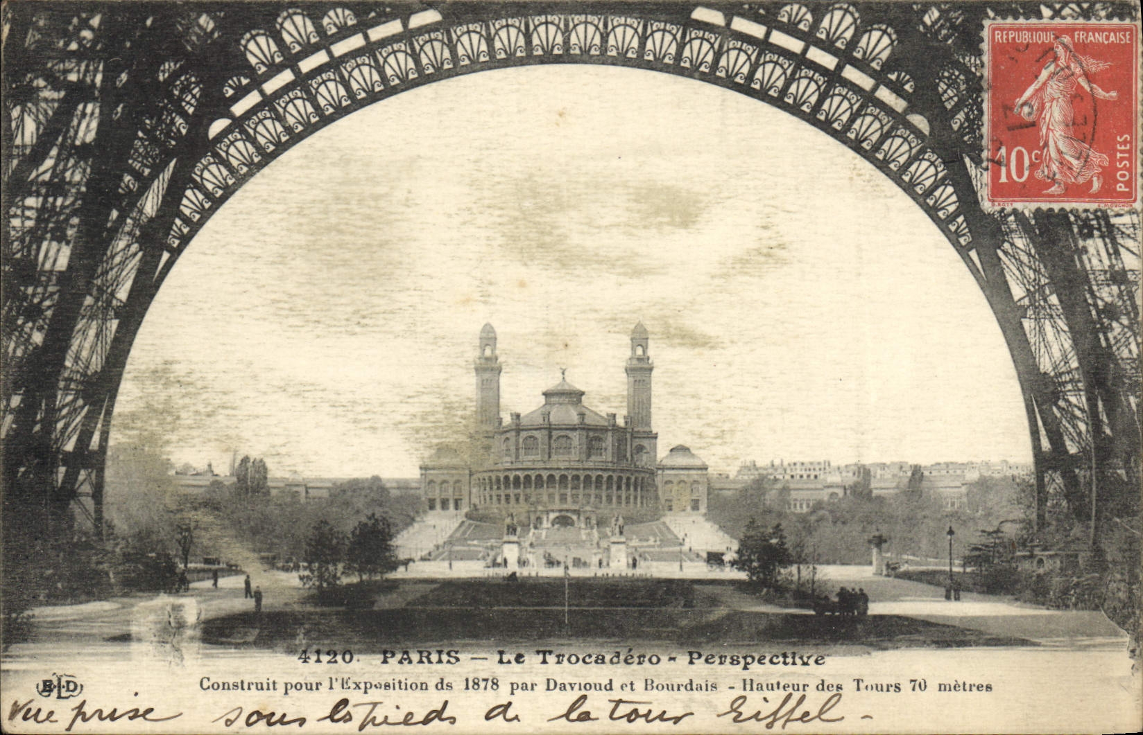 CPA Paris Le Trocadero Perspective 